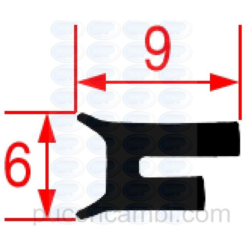 GUARNIZIONE VETRO FORNO - 9 mt  3286035 