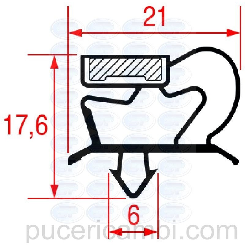 GUARNIZIONE AD INCASTRO 605x370 mm  3286053 