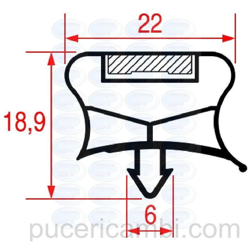 GUARNIZIONE AD INCASTRO 605x555 mm  3286058 