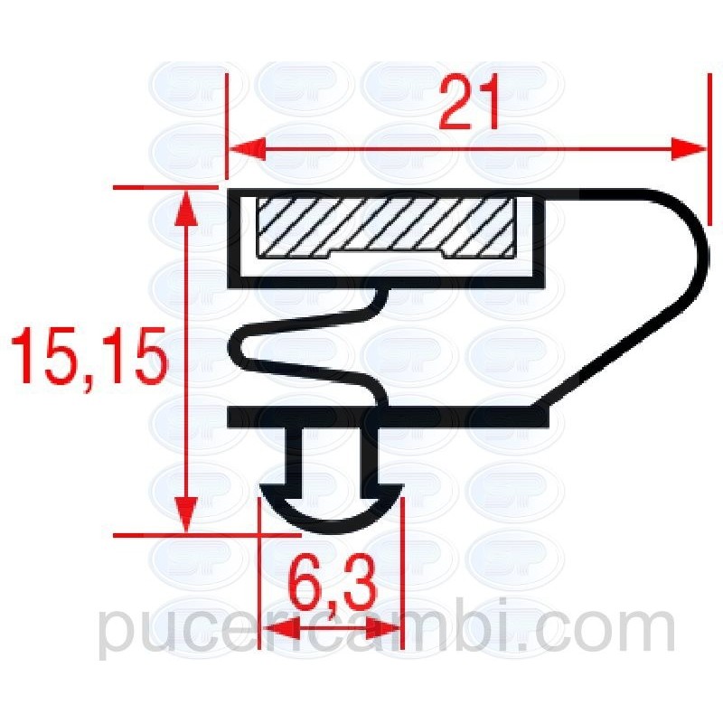 GUARNIZIONE AD INCASTRO 1136x536 mm 3286059   