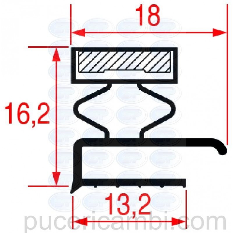 GUARNIZIONE MEZZO BORDO 755x660 mm  3286092 