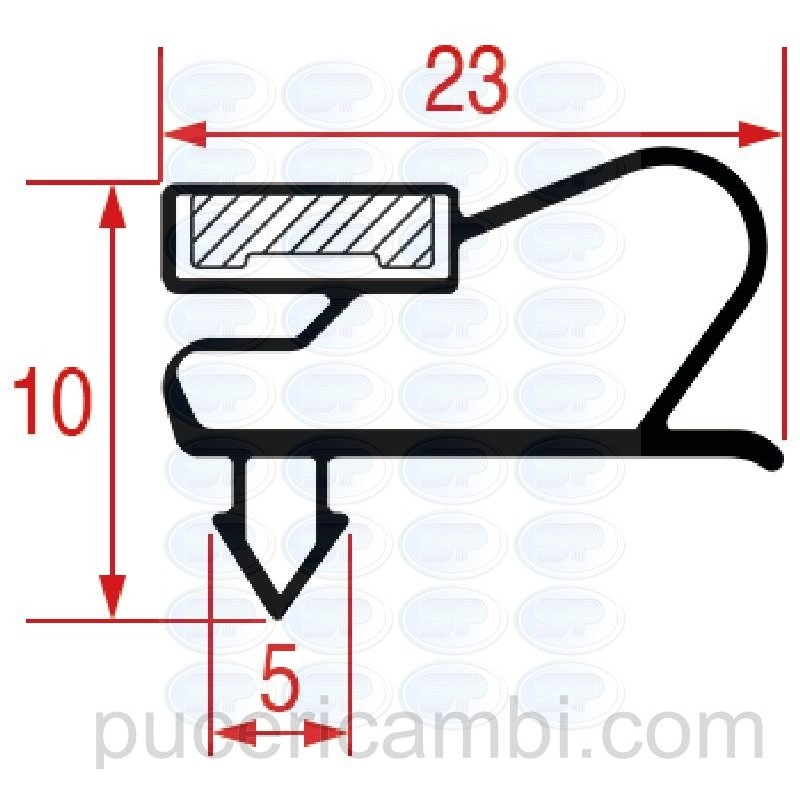 GUARNIZIONE AD INCASTRO 1011 - 2000 mm  3286097 