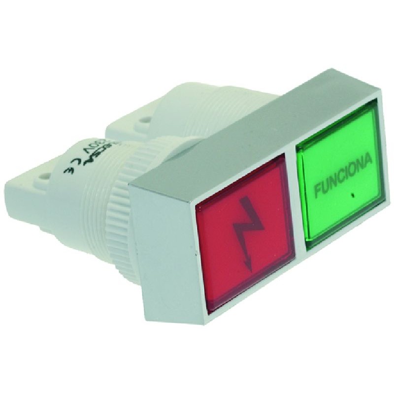 LAMPADA SPIA DOPPIA ROSSA-VERDE 230V    CODICE: 3221360