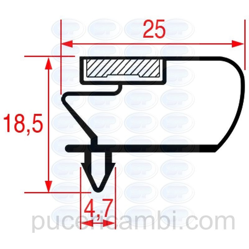 GUARNIZIONE AD INCASTRO 650x408 mm  3286103 