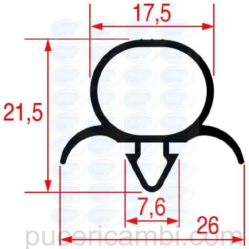 GUARNIZIONE AD INCASTRO 1032 - 2500 mm  3286120 