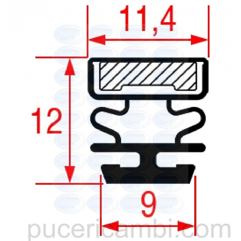 GUARNIZIONE AD INCASTRO 1037 - 2000 mm  3286121 