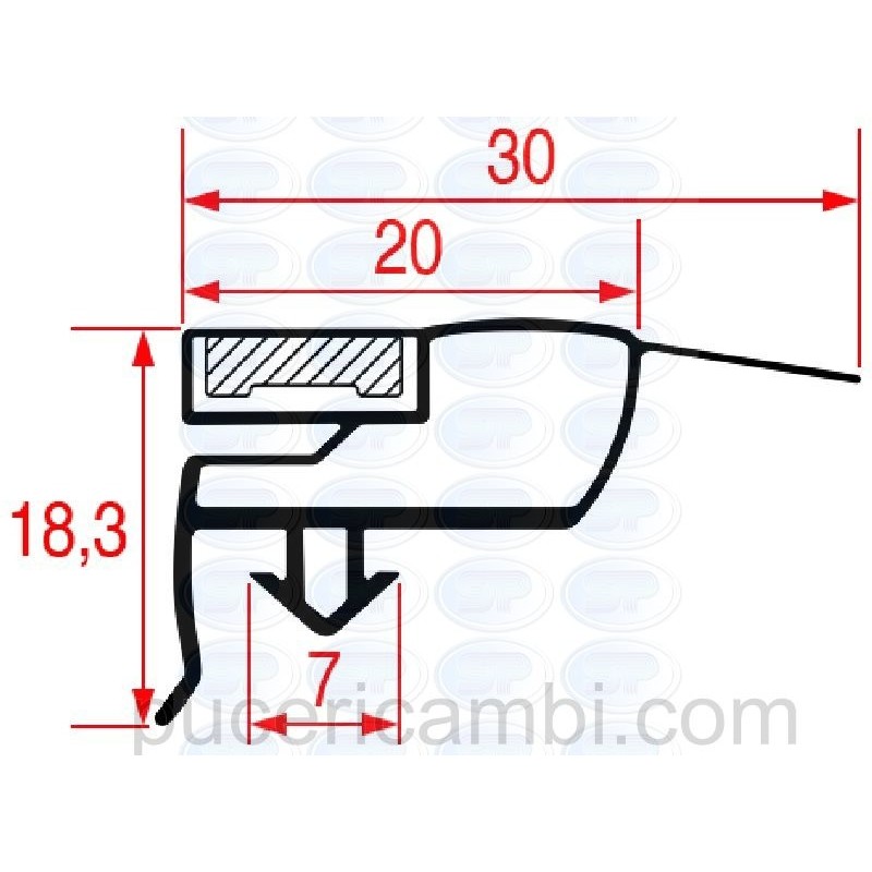 GUARNIZIONE AD INCASTRO 1005 - 2000 mm 3286123  