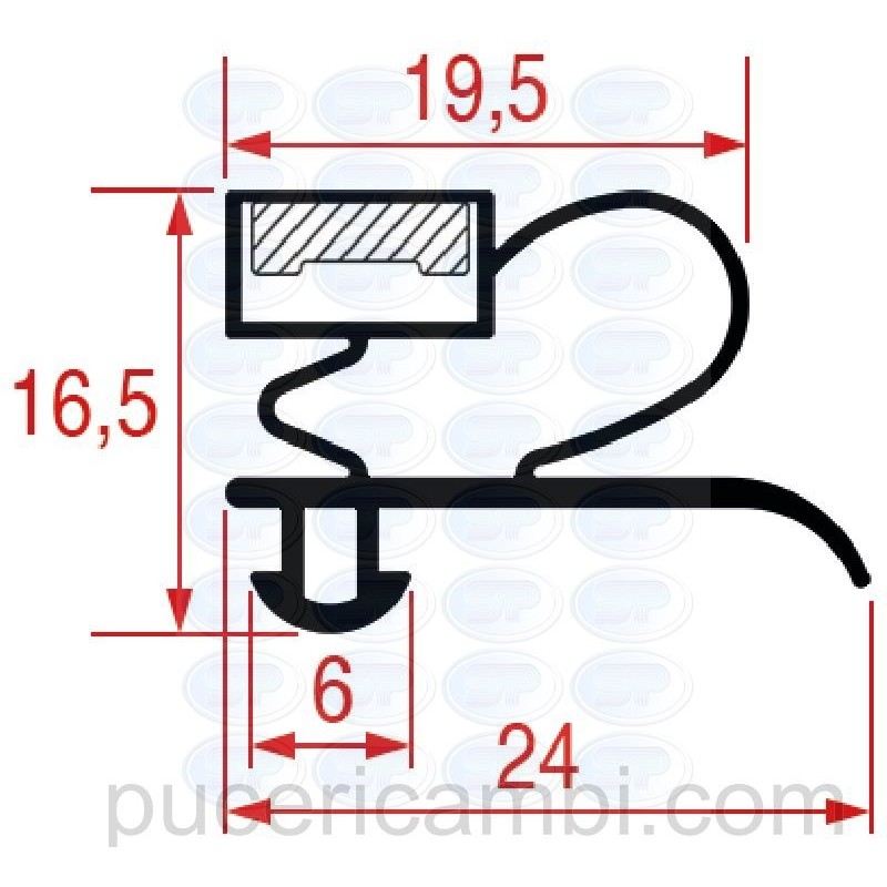 GUARNIZIONE INCASTRO "1003" 1570x663 mm  3286129 