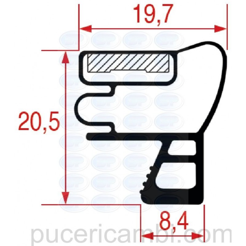 GUARNIZIONE AD INCASTRO 1021 - 2000 mm  3286130 