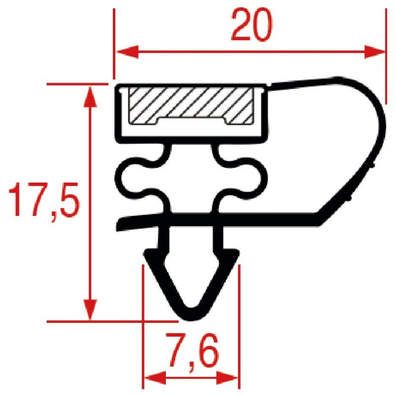 GUARNIZIONE AD INCASTRO 1022 - 2000 mm  3286131