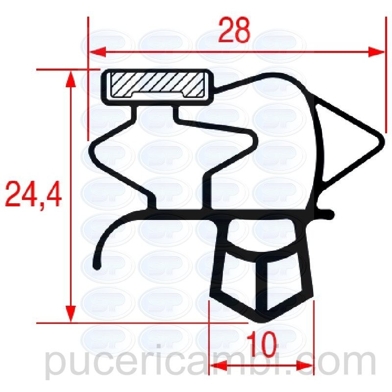 GUARNIZIONE AD INCASTRO 1030 - 2000 mm  3286133 