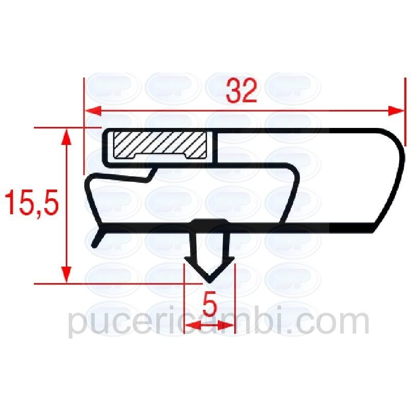 GUARNIZIONE AD INCASTRO 1031 - 2000 mm  3286134 