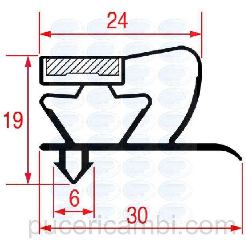 GUARNIZIONE AD INCASTRO 1029 - 2500 mm  3286145 