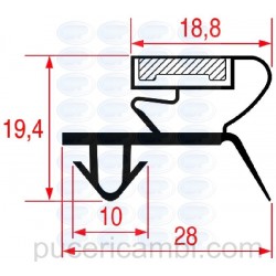 GUARNIZIONE AD INCASTRO 1054 - 2000 mm  3286146 