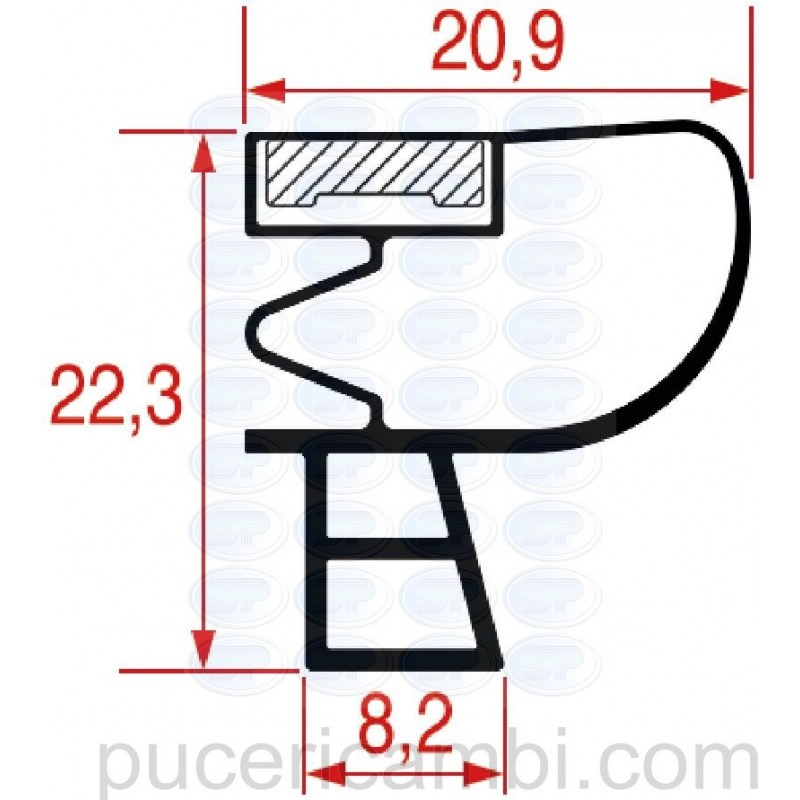 GUARNIZIONE AD INCASTRO 1055 - 2000 mm  3286149 