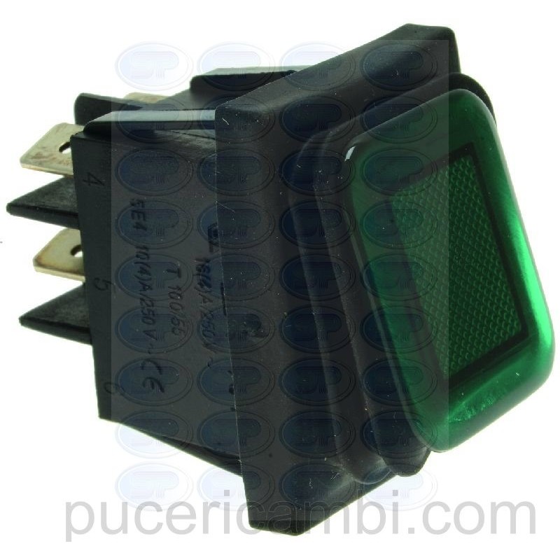 PULSANTE BIPOLARE VERDE 16A 250V  3319447 