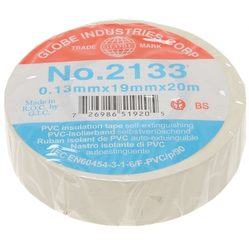 NASTRO ISOLANTE BIANCO IN PVC 20 MT  3179004