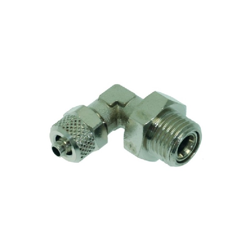 RACCORDO AD ANGOLO 1/4"M Ø 6/4 NICHEL  Cod. 3349354