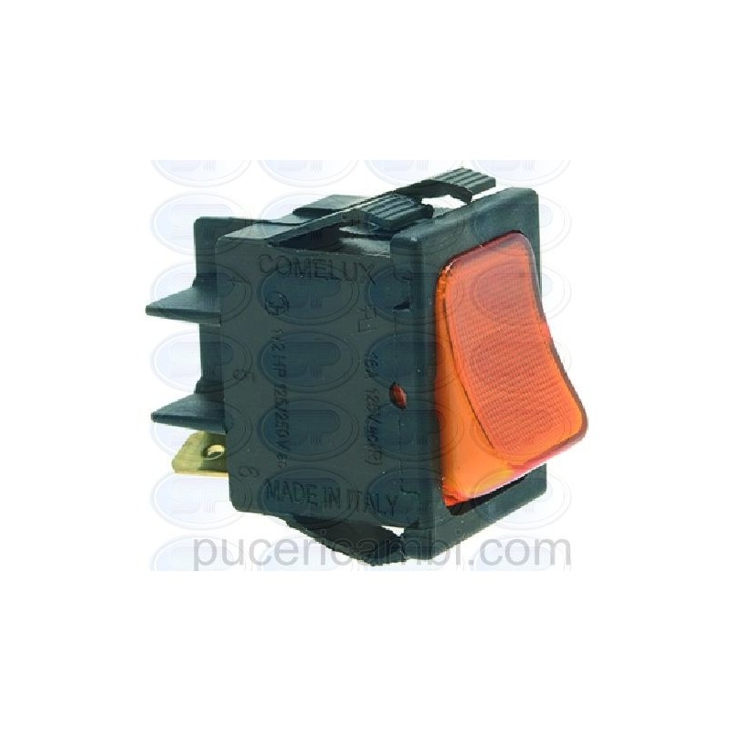 PULSANTE UNIPOLARE ARANCIO 16A 12V  3319762 