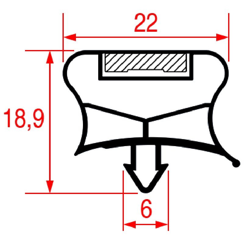 GUARNIZIONE AD INCASTRO 570X405 MM    CODICE: 3186487