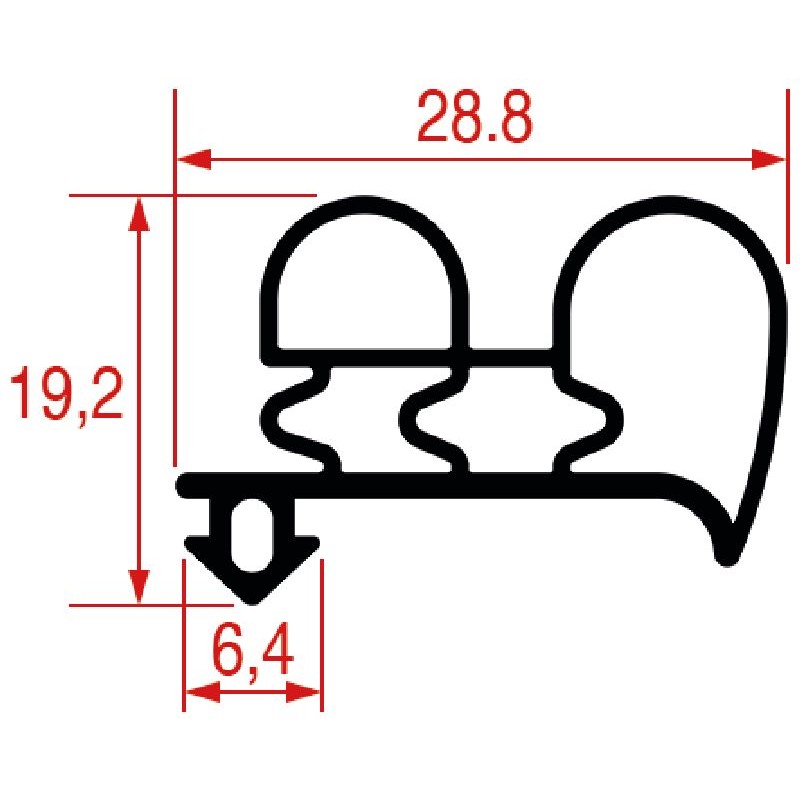 GUARNIZIONE AD INCASTRO 1028 - 2200 MM    CODICE: 3186711