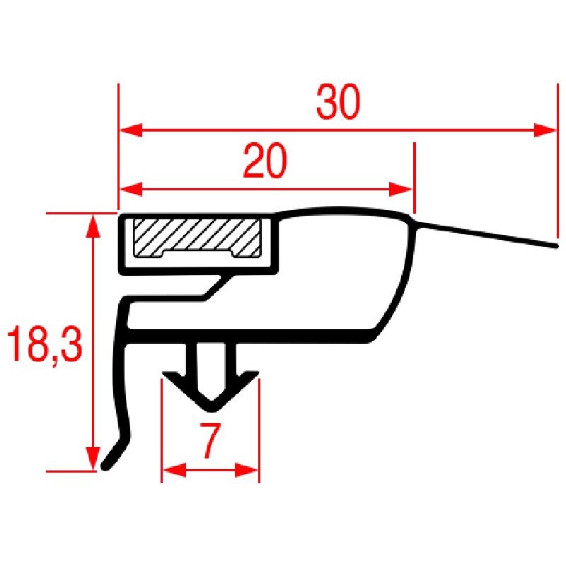 GUARNIZIONE AD INCASTRO 1705X566 MM    CODICE: 3186745