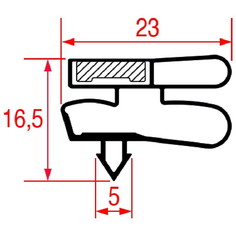 GUARNIZIONE AD INCASTRO 1705X575 MM    CODICE: 3186747