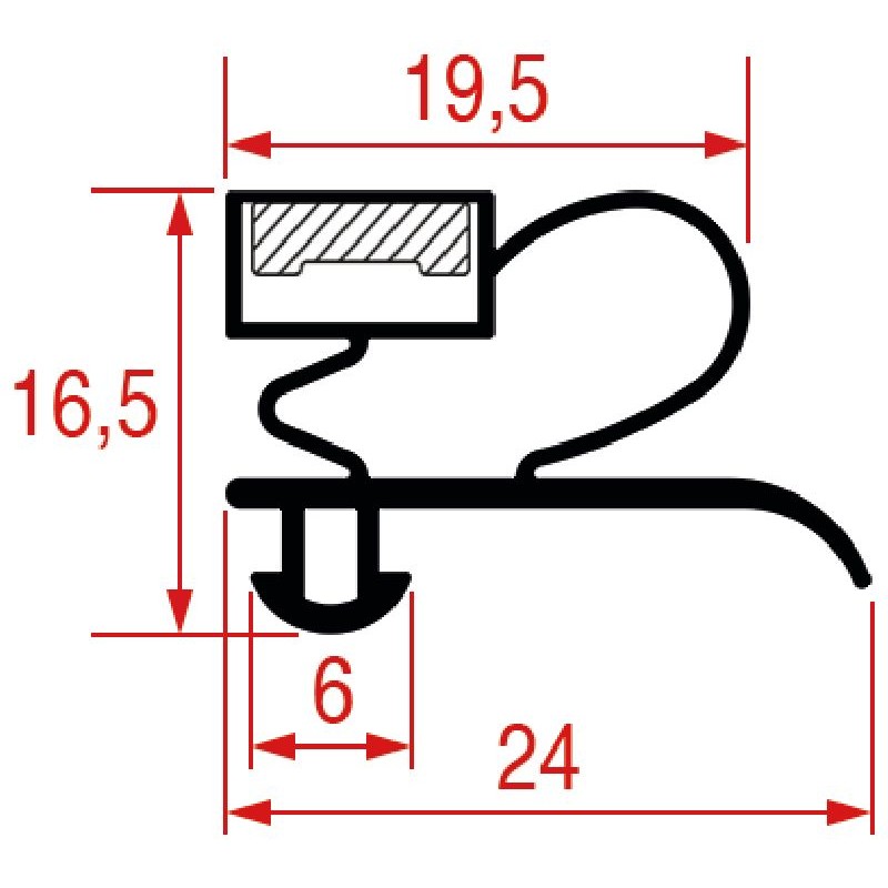 GUARNIZIONE AD INCASTRO 1003 - 2000 MM    CODICE: 3186876