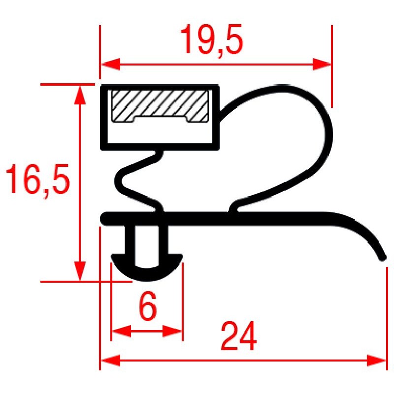 GUARNIZIONE AD INCASTRO 1570X663 MM    CODICE: 3186907