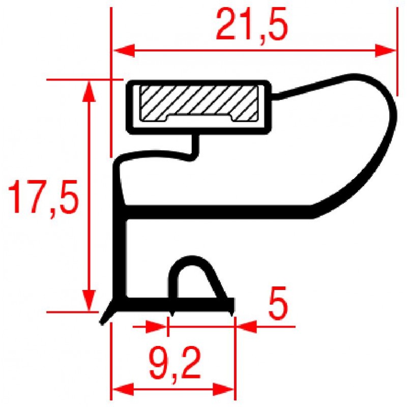 GUARNIZIONE MEZZO BORDO 634X390 MM    CODICE: 3786055