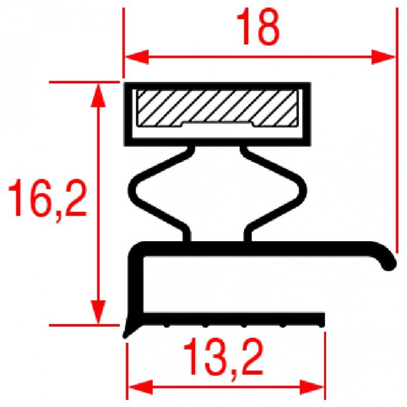 GUARNIZIONE MEZZO BORDO 565X410 MM    CODICE: 3786584