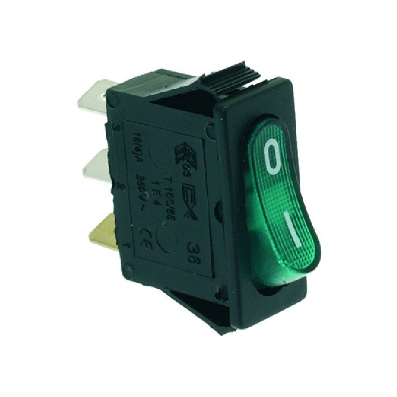 INTERRUTTORE UNIPOLARE VERDE 16A 250V  Cod. 1319203