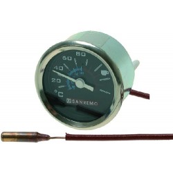 TELETERMOMETRO NERO ø 52 mm 0-80°C  Cod. 1441001