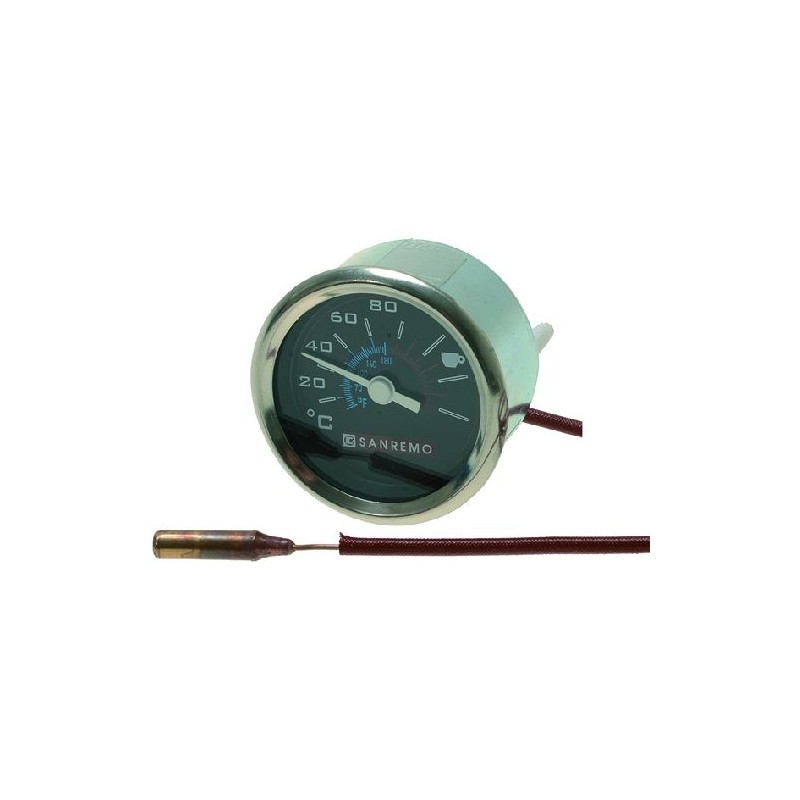 TELETERMOMETRO NERO ø 52 mm 0-80°C  Cod. 1441001