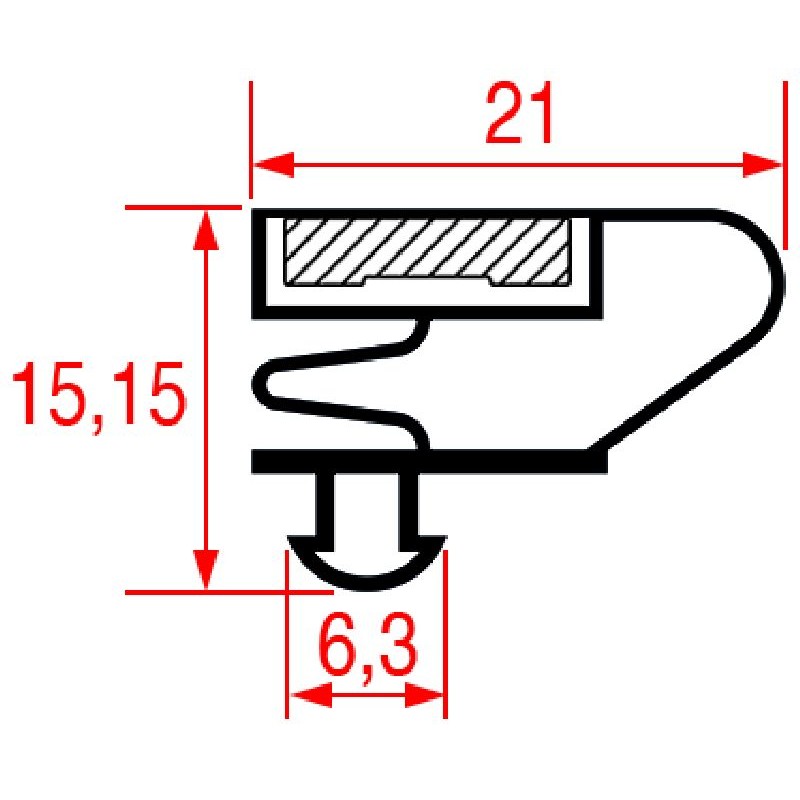 GUARNIZIONE AD INCASTRO 612x295 mm  Cod. 5028793