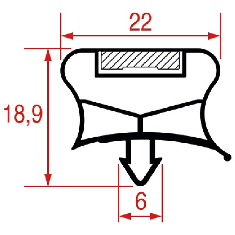 GUARNIZIONE AD INCASTRO 398x164 mm  Cod. 5036355