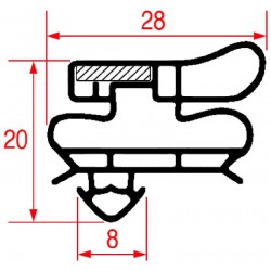 GUARNIZIONE AD INCASTRO 1635x620 mm  Cod. 7107467