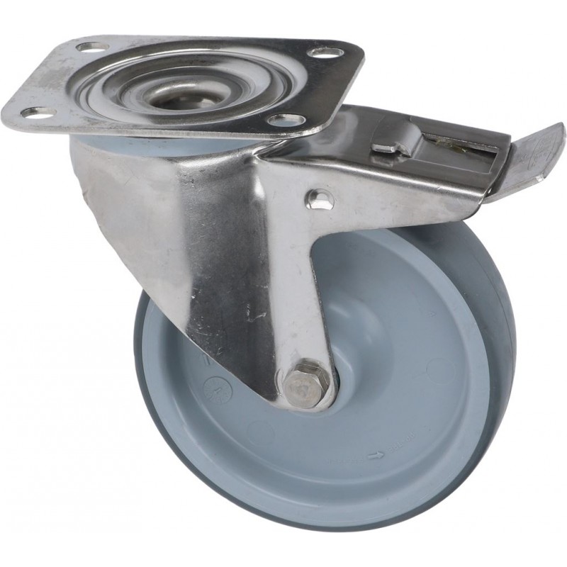 RUOTA GIREVOLE A PIASTRA CON FRENO    CODICE: 3738003