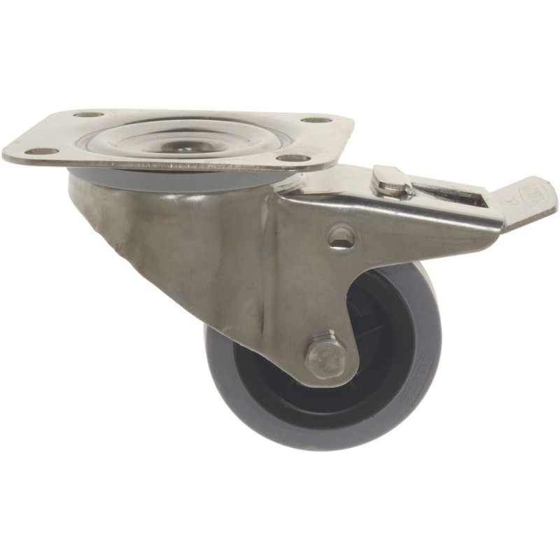 RUOTA GIREVOLE A PIASTRA CON FRENO    CODICE: 3738012