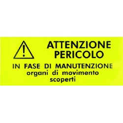 TARGHETTA ADESIVA PERICOLO AFFETTATRICE    CODICE: 9014105