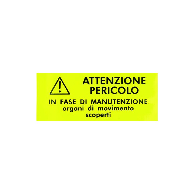 TARGHETTA ADESIVA PERICOLO AFFETTATRICE    CODICE: 9014105