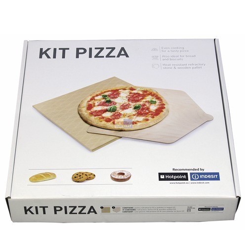 Ariston Kit Pizza Pietra Forno refrattaria con Pala in Legno 