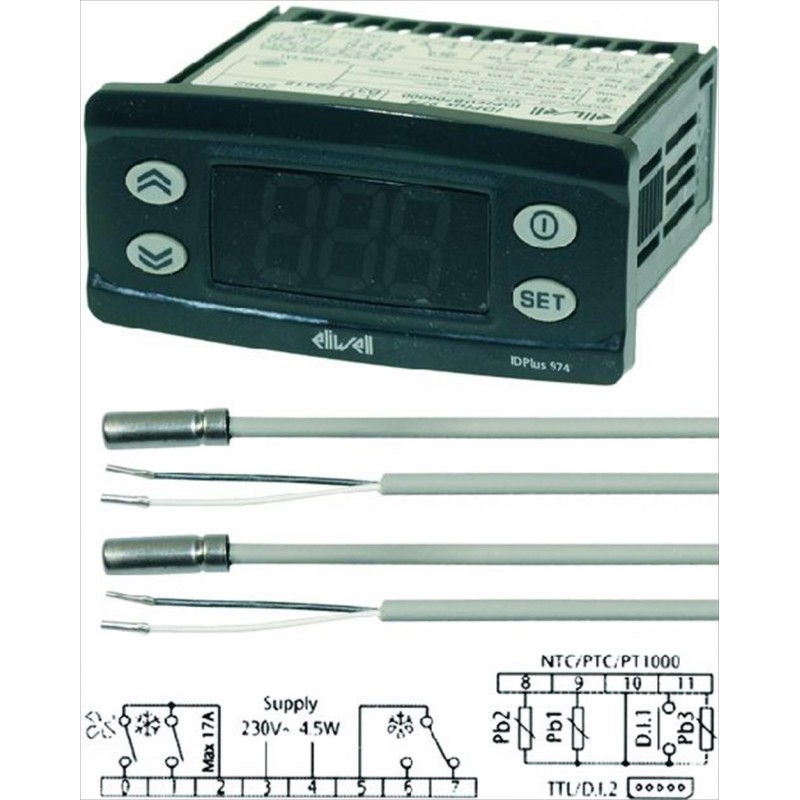 Thermostat Elektronische Eliwell Id Plus 974-230v 50/60hz Sonda Tribut 