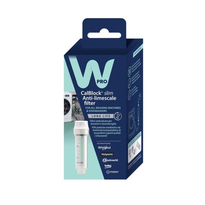 CLABLOCK + SLIM WPRO FILTRO ANTICALCARE LAVATRICE LAVASTOVIGLIE ORIGINALE C00863198
