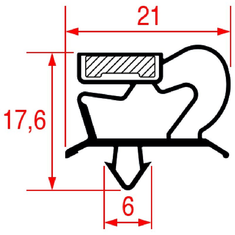 GUARNIZIONE AD INCASTRO 1480X580 MM    CODICE: 3186903